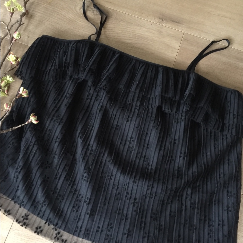 J.Crew Top With A Pleat Design Overlay
